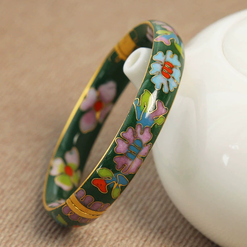 Nyssa Cloisonné Enamel Bracelet - Yellow (12mm Width) [P272A6H3]