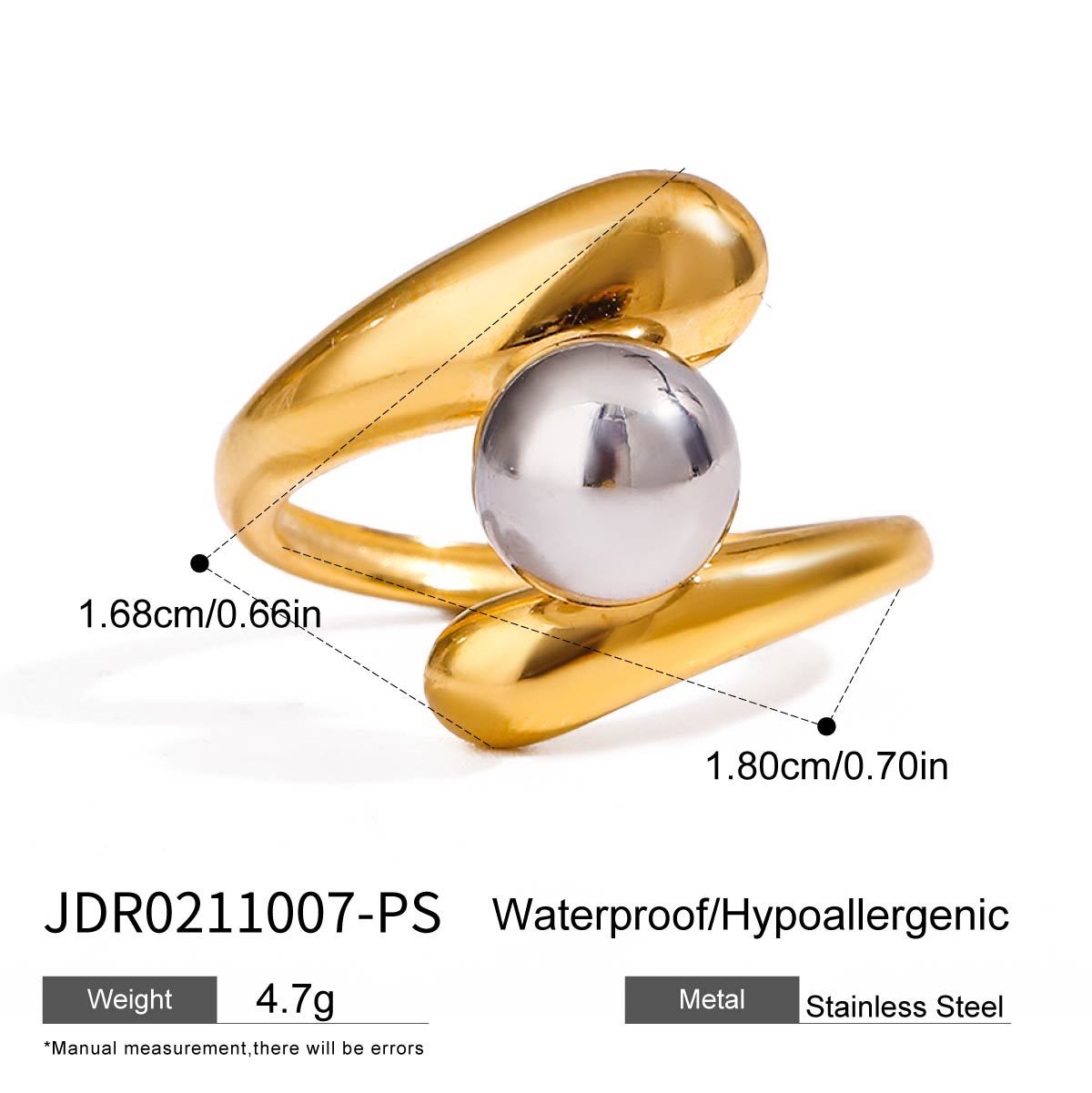 Yadira Wavy Pearl Ring - JDR0211007-PS [V9VM8NTN]