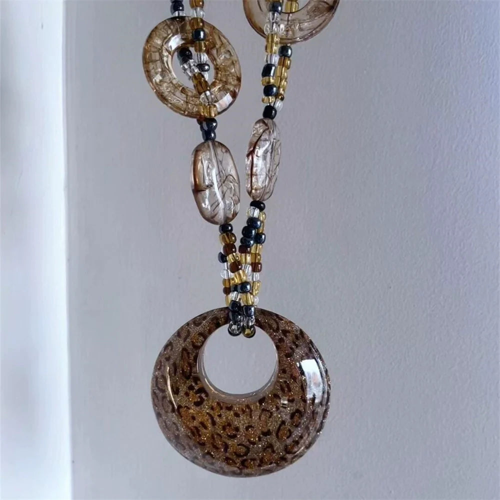 Emarie Leopard Print Pendant Necklace - Leopard Print Necklace