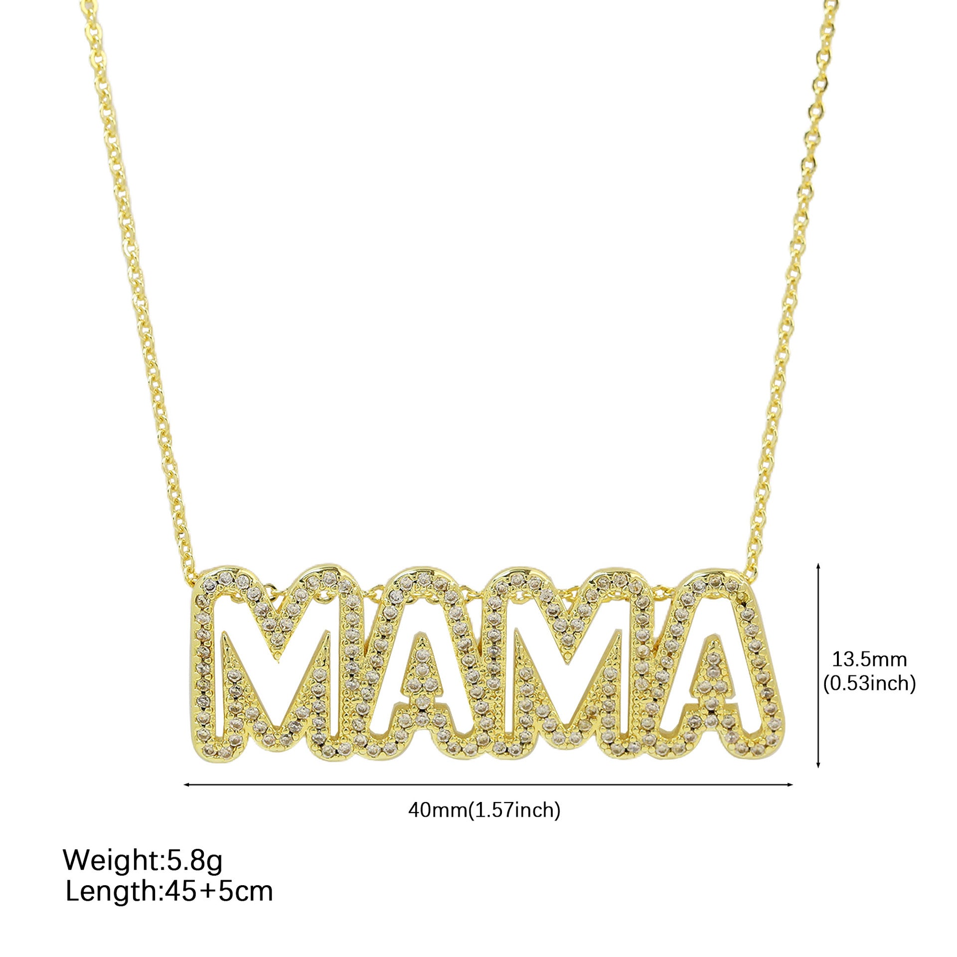 Azlynn Delicate Script Necklace - Mama [HPOBYL33]