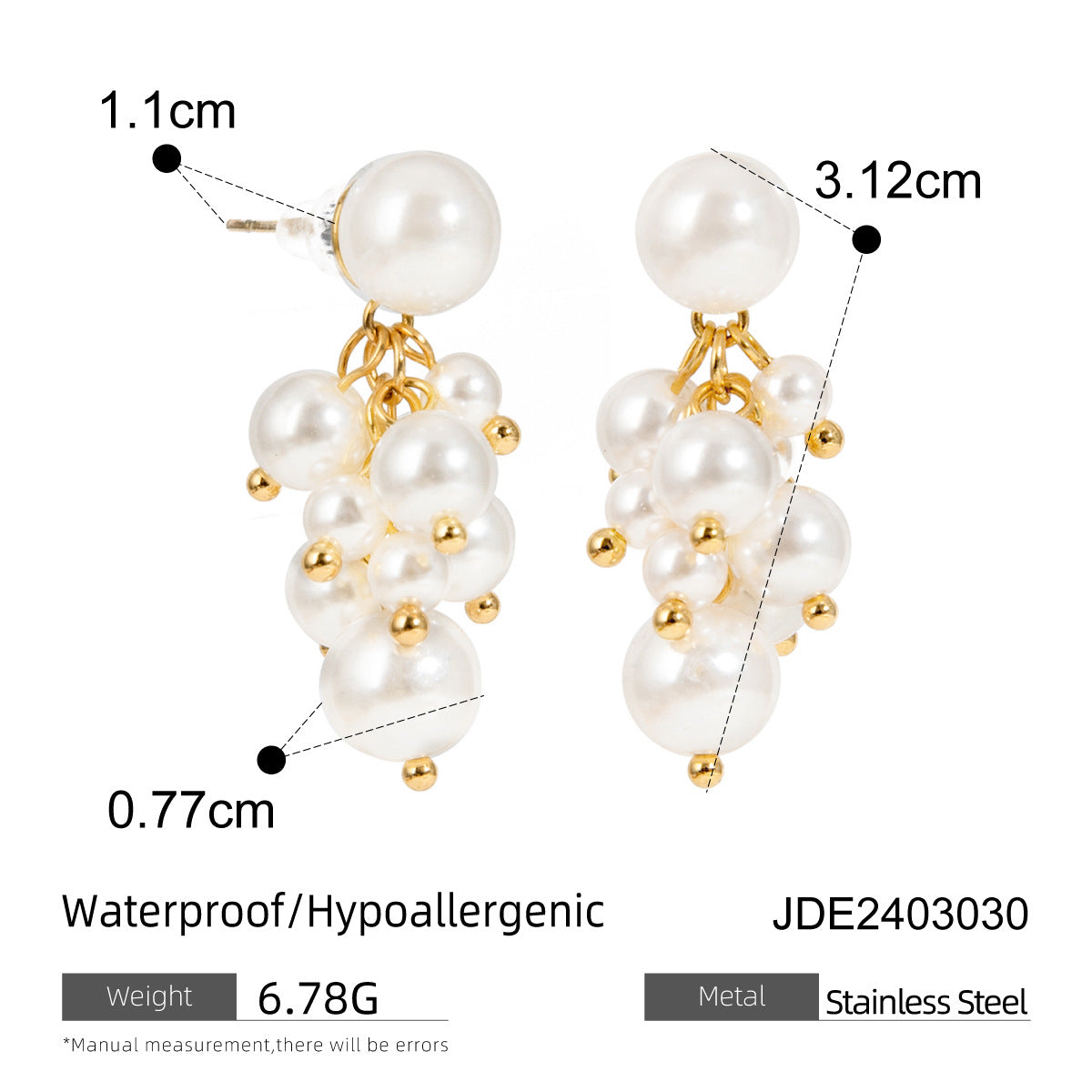 Cruz Pearl Stainless Steel Jewelry - JDE2403030 [PUV1IZU2]