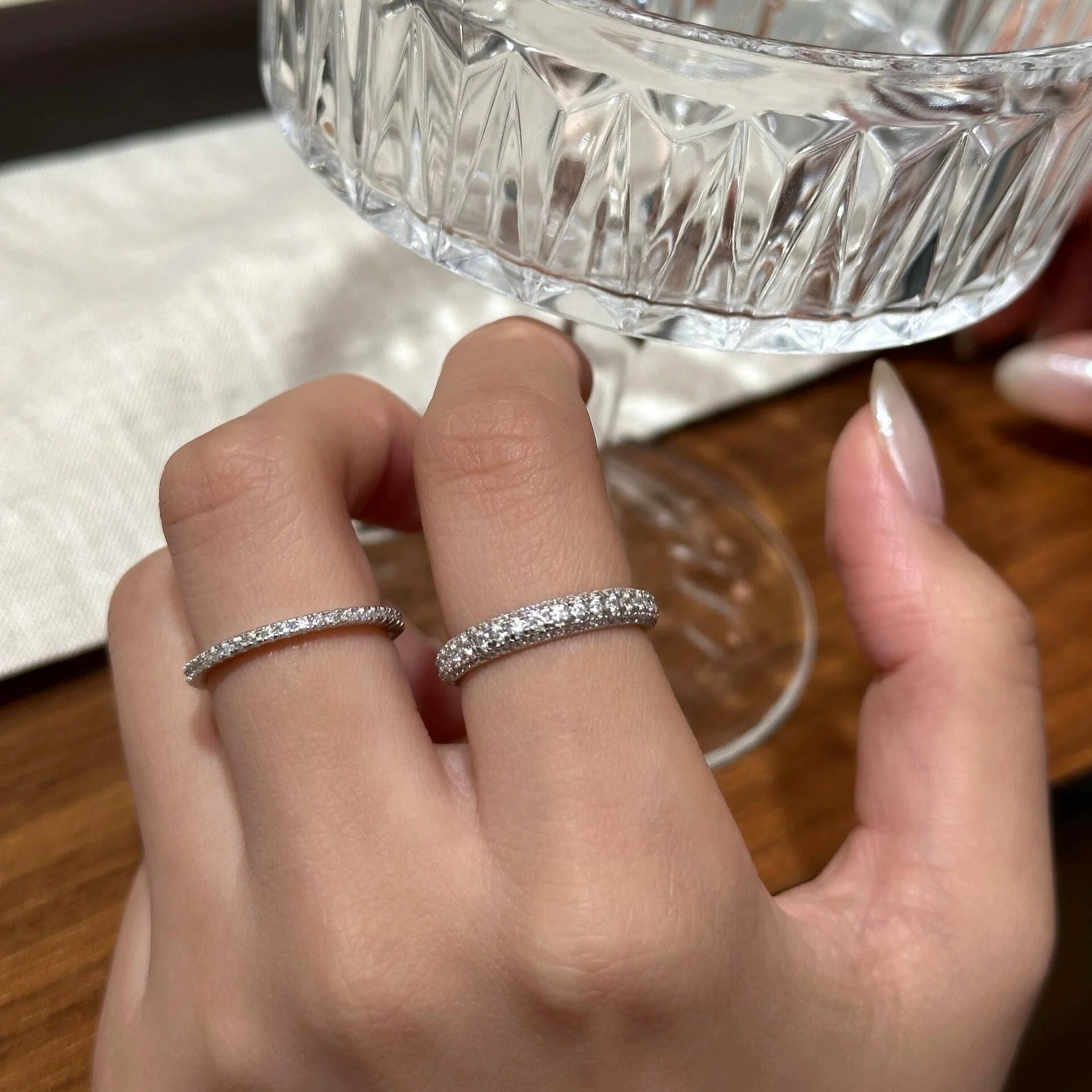 Taylor Stardust Stacking Ring - Thin Pave Adjustable Ring