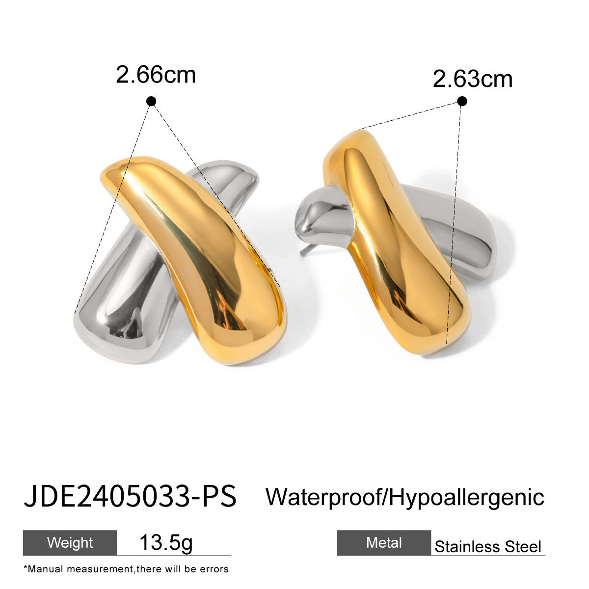Mai Two-Tone Steel Earrings - JDE2405033-PS [WUK72KUH]