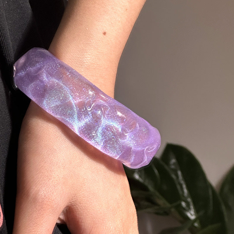 Evelynne Iridescent Glitter Bangle - A Purple [UZMRKLT2]