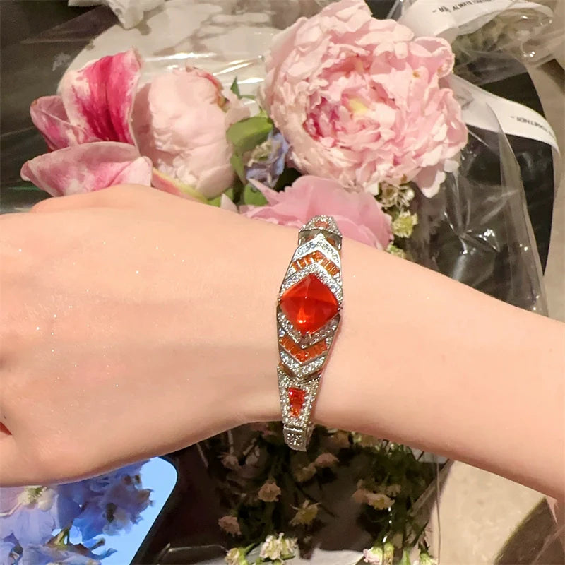 Lourdes Statement Zircon Bracelet - Fanta Orange