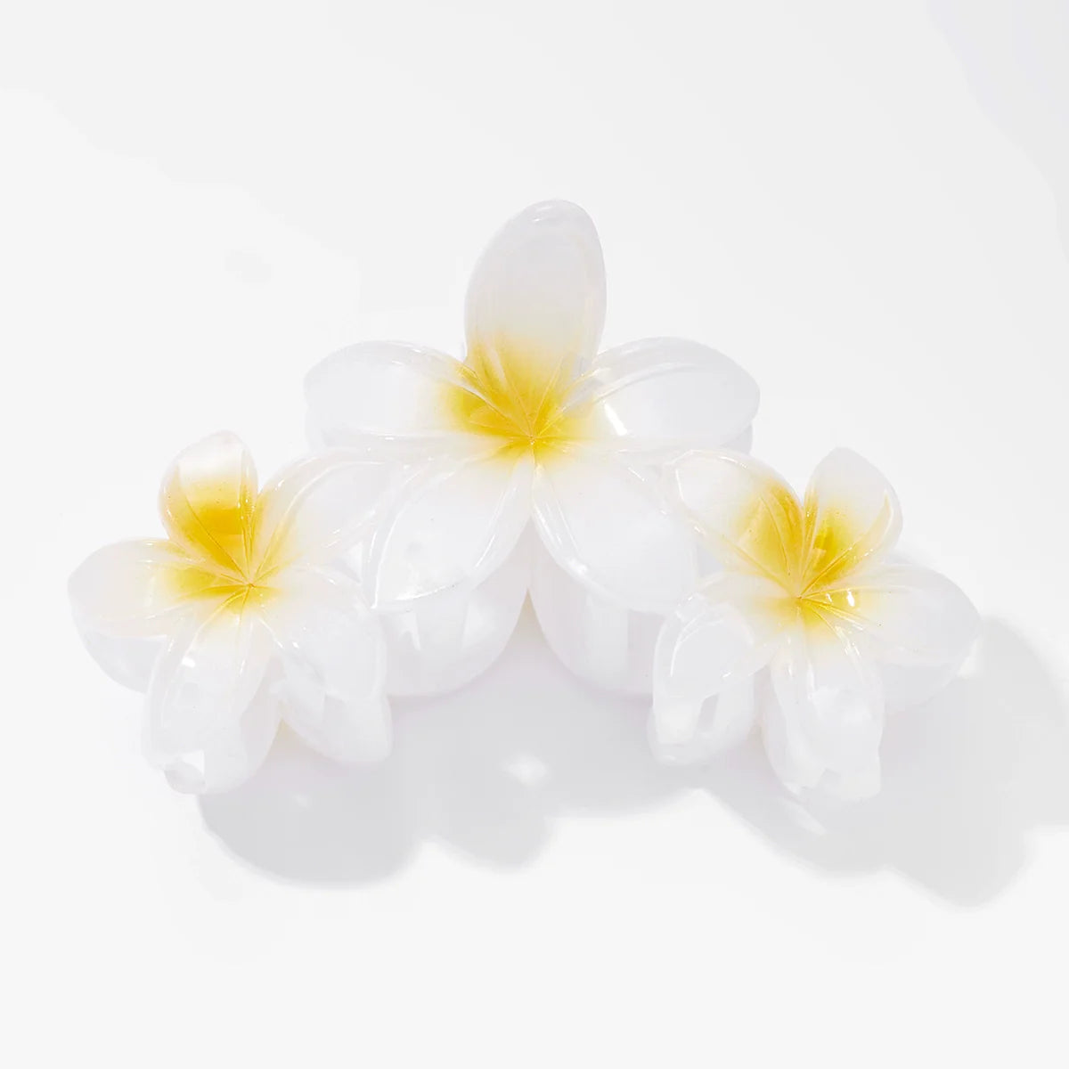Saskia Gradient Plumeria Claw Clip - White
