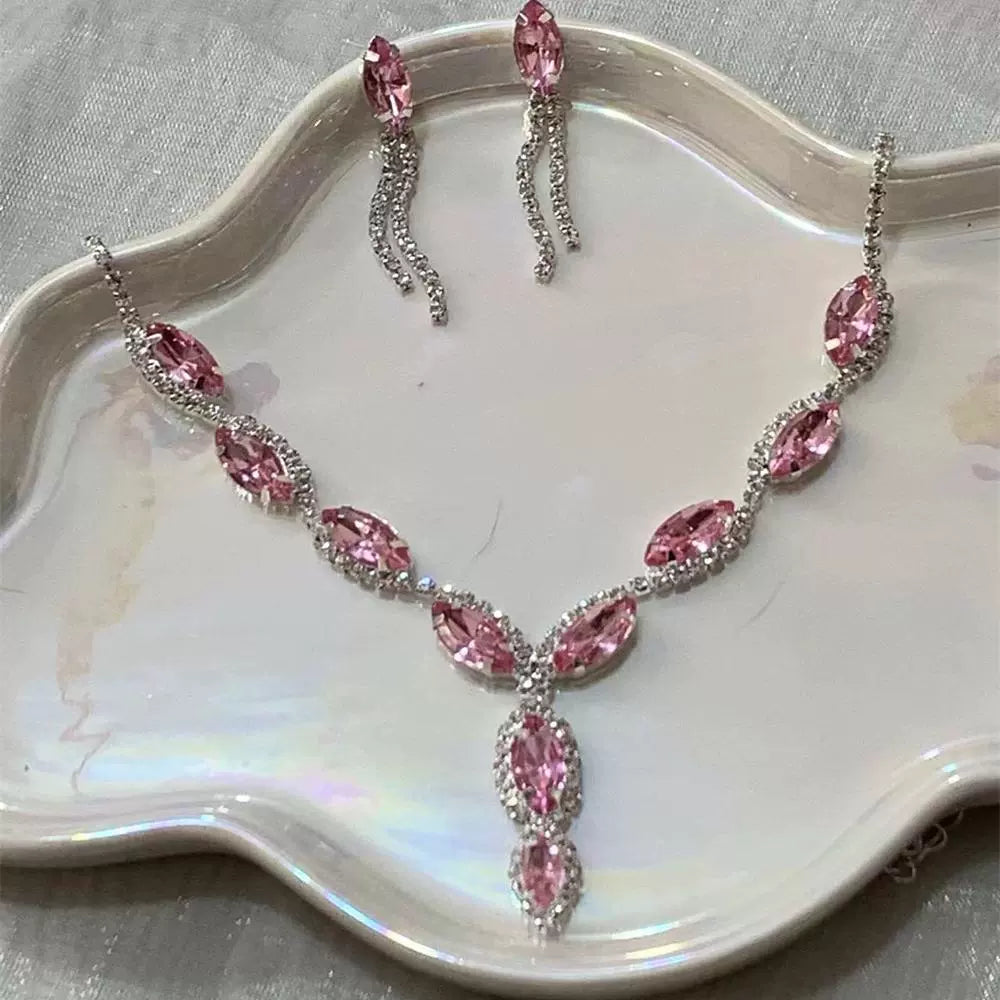 Amaiyah Pink Sparkle Tassel Necklace - Pink Diamond
