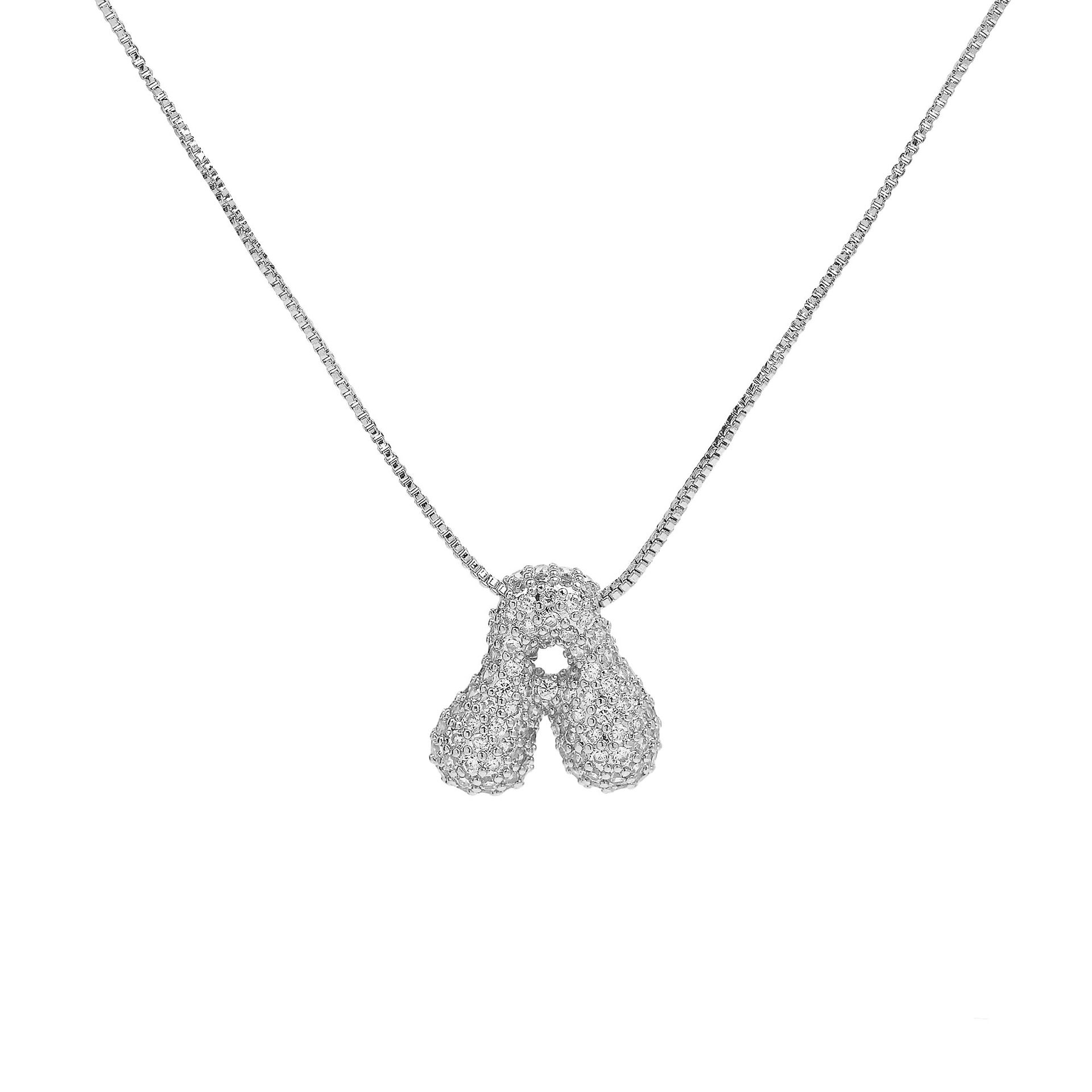 Francis Bubble Initial Necklace - Silver Necklace A [UMYOM70V]