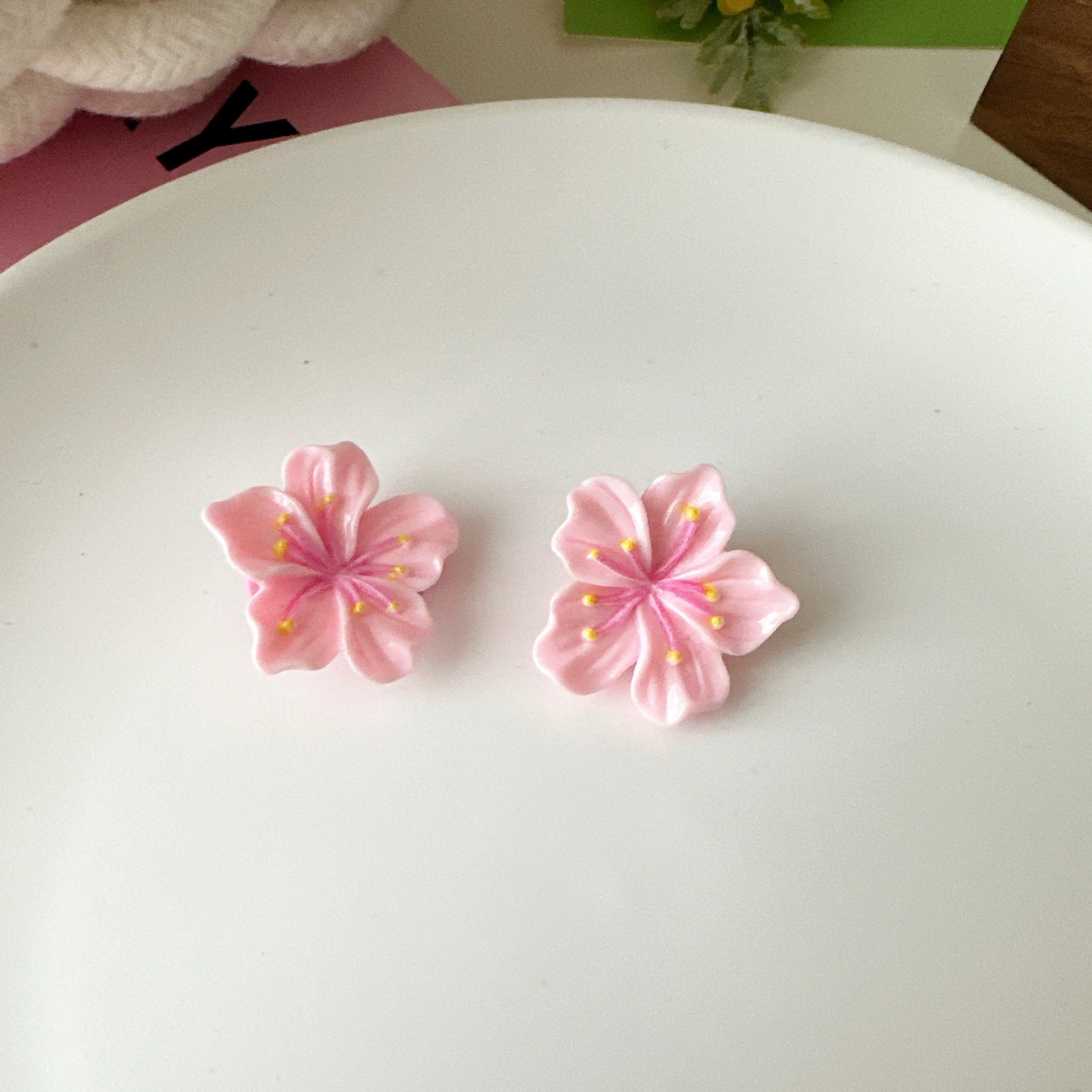 Britany Pink Blossom Hairpin - Small Alligator Clips (Pair) [SA4AA19G]