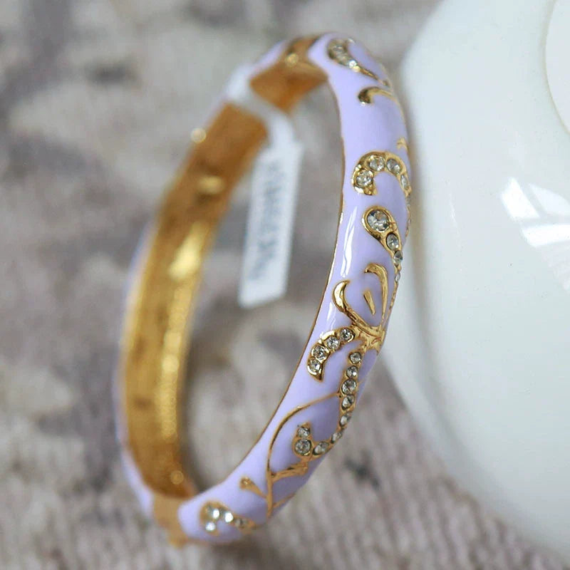 Nicolette Enamel Cuff Bracelet - Lavender