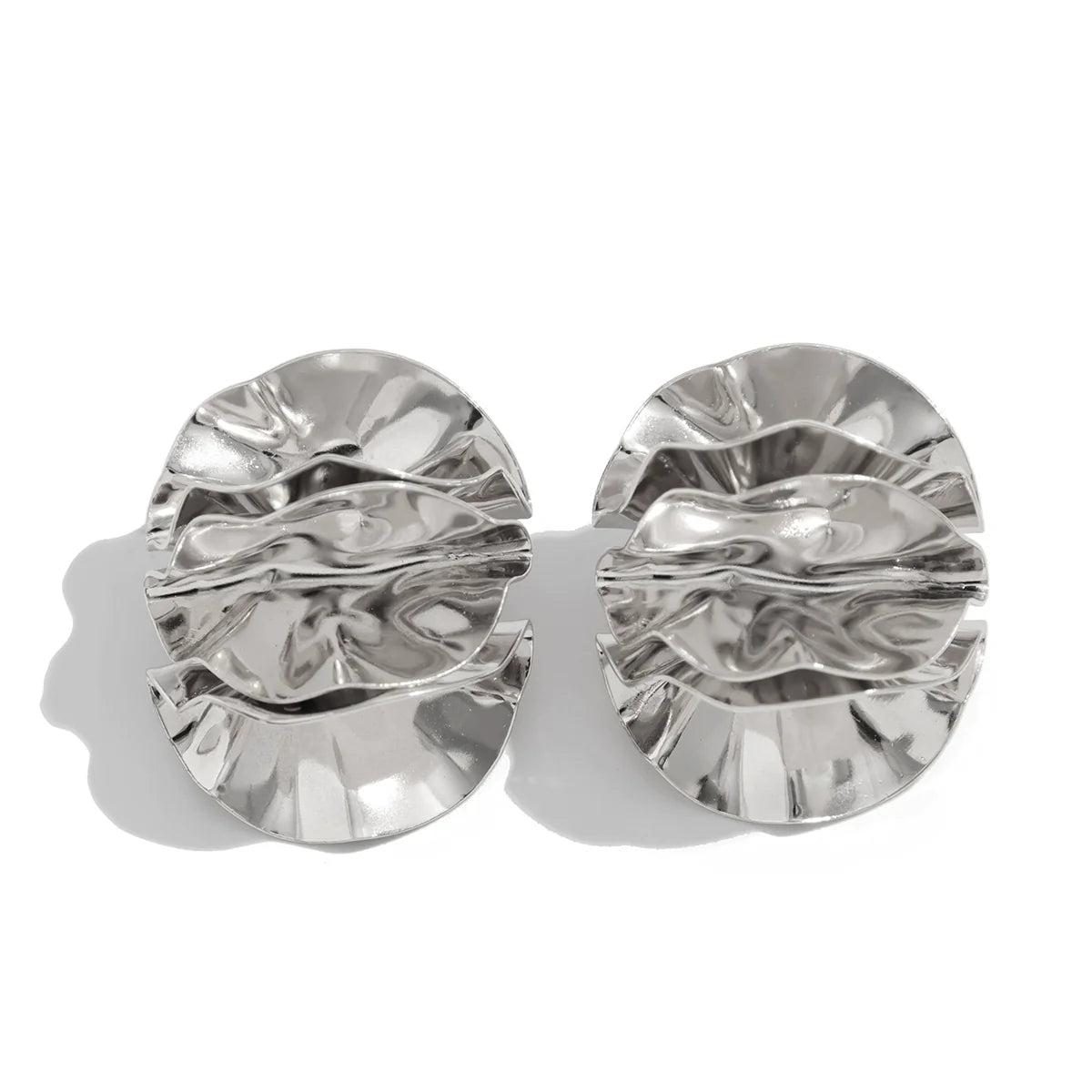 Charlye Sculpted Bloom Stud Earrings - Silver