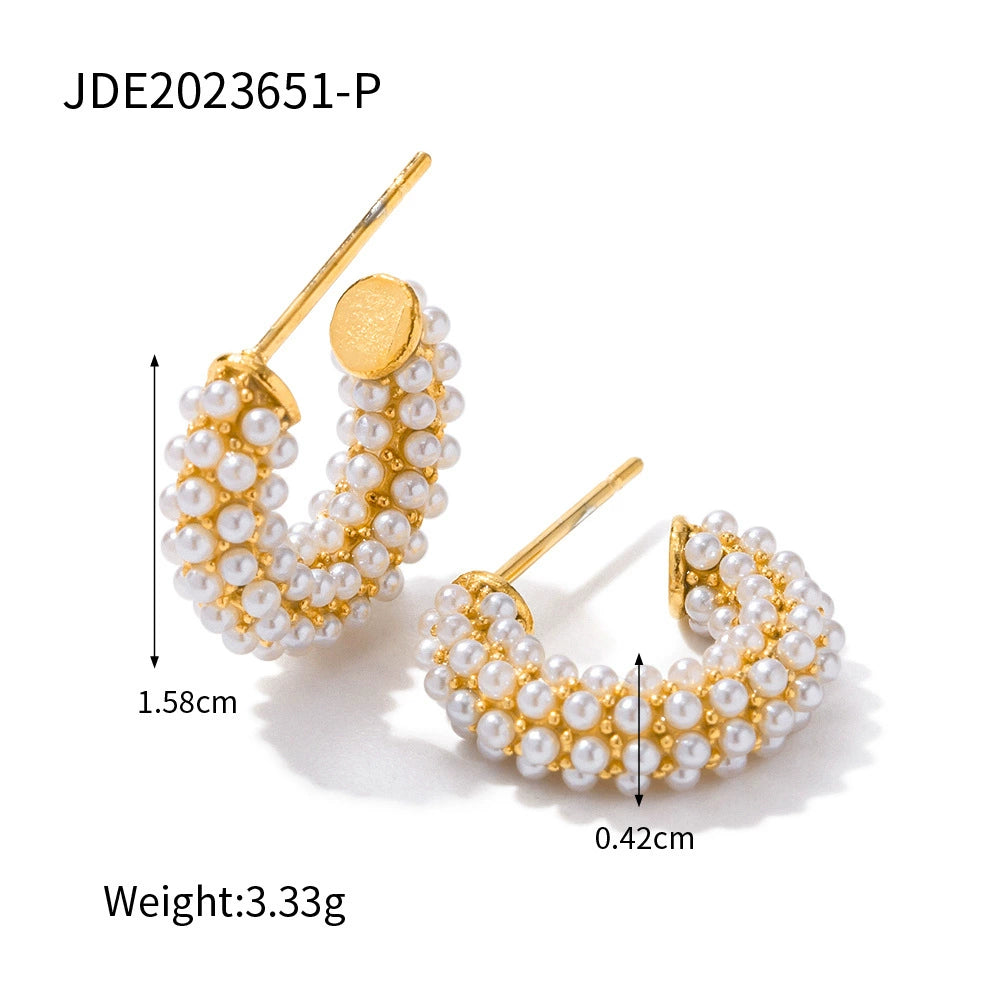 Priscila Sculptural Gold Earrings - JDE2023651-P [E66SPUO9]