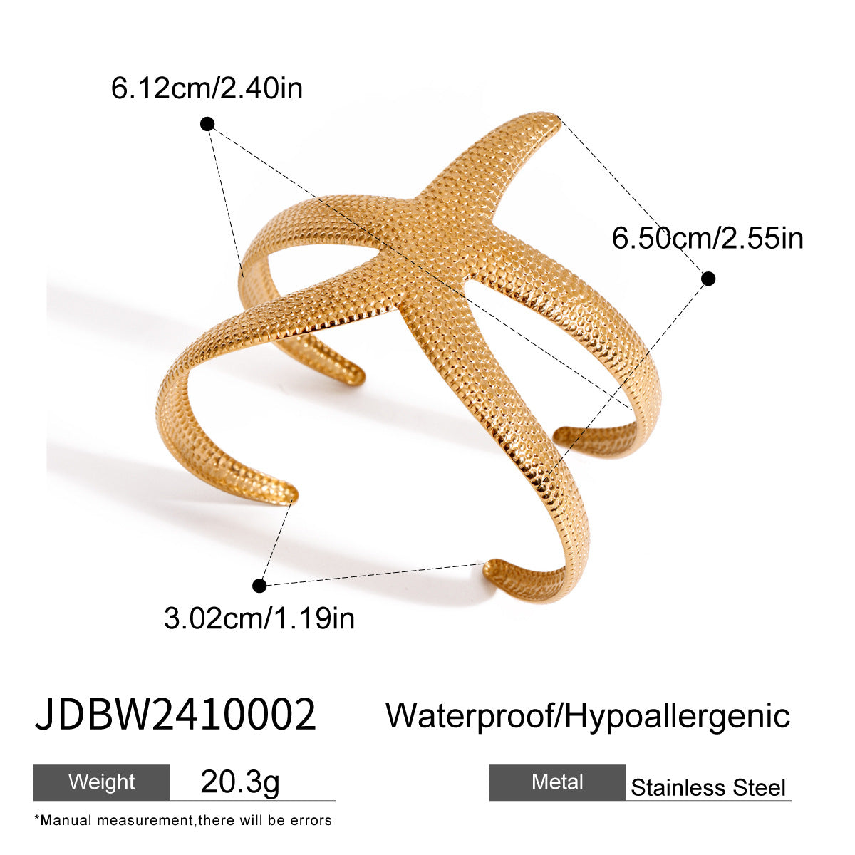 Ivy Gold Open Cuff Bracelet - Refined Gold [CHPOZX04]