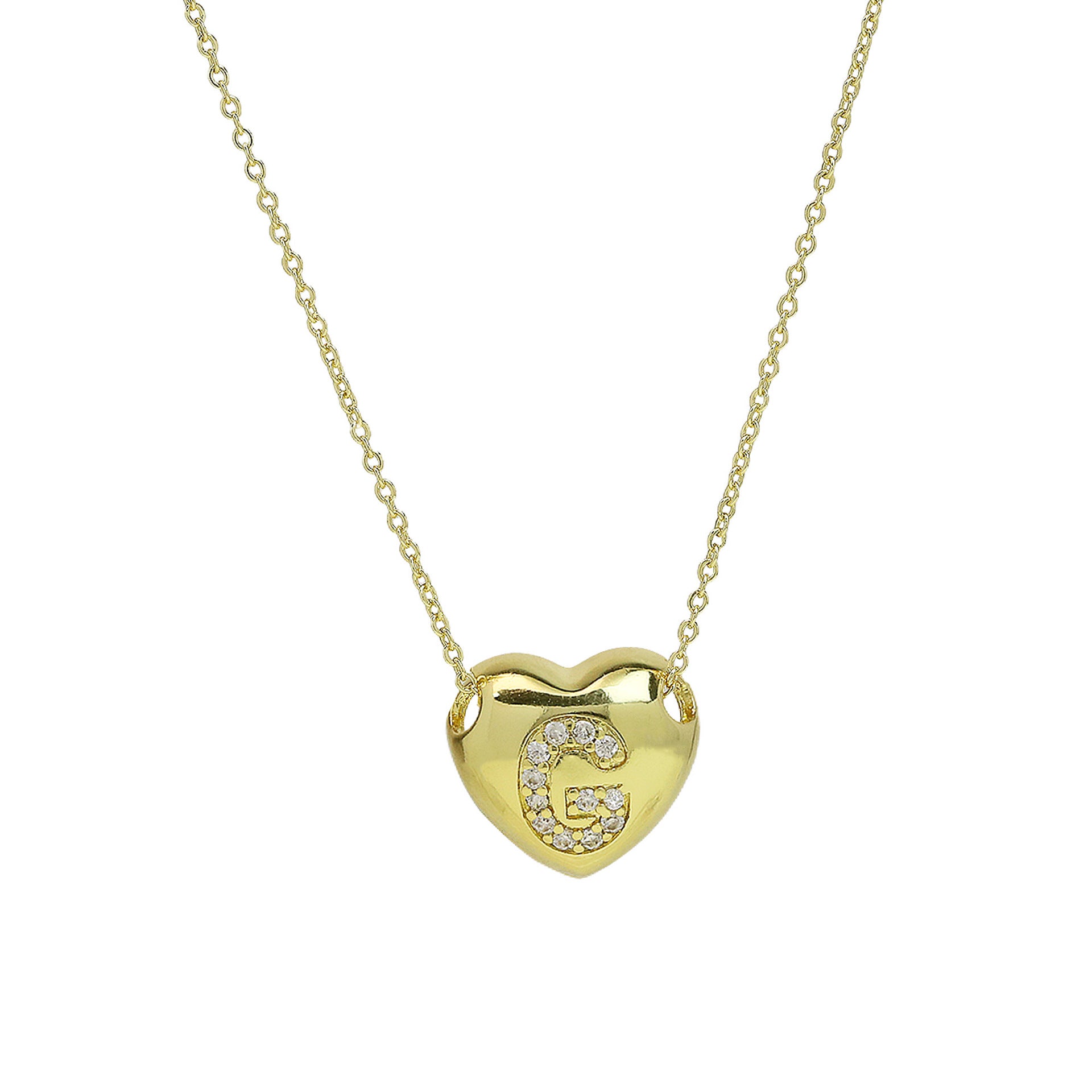 Una Heart Initial Necklace - Letter G [ZKKZQCDC]