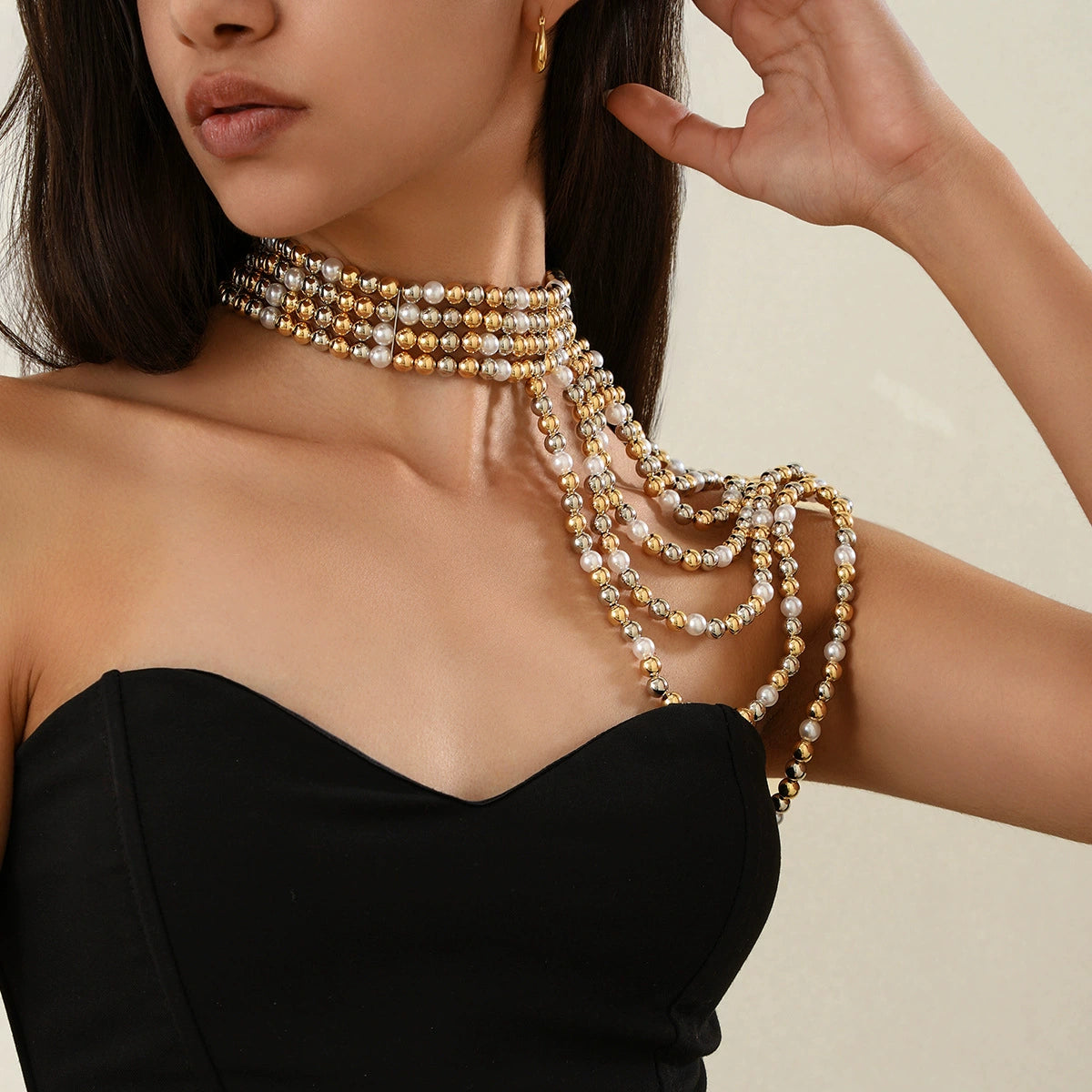 Aurianna Pearl Tassel Shoulder Chain - Style 03: Multi-Color [0U62MCUC]