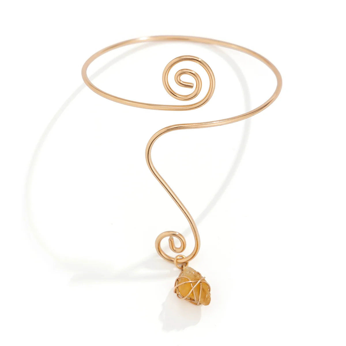 Anastazja Turquoise Spiral Arm Cuff - Light Yellow