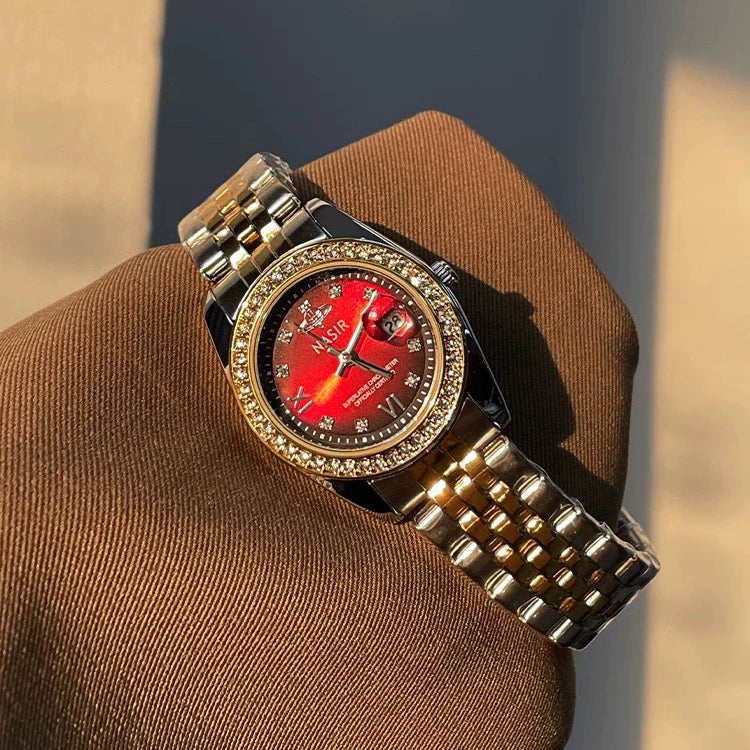 Zamiah Luxe Stainless Watch - Cherry Red