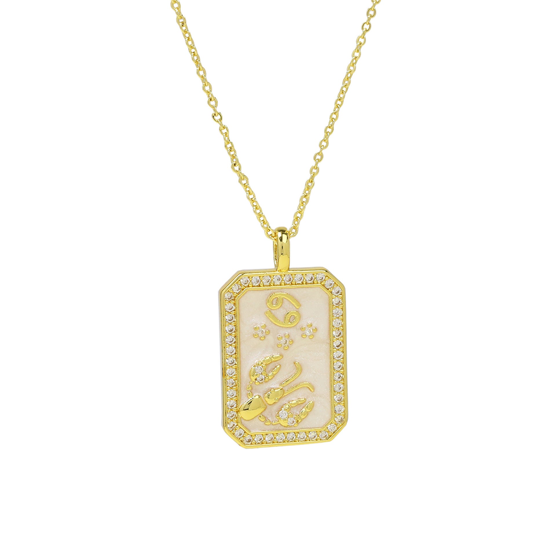 Ravenna Zodiac Square Necklace - Cancer [QRGJPO5Q]