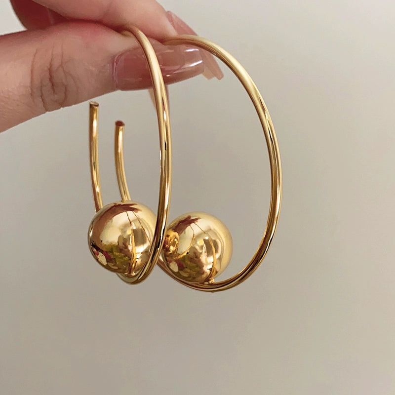 Kynsleigh Metal Ball Drop Earrings - Gold [4PKJDS0M]