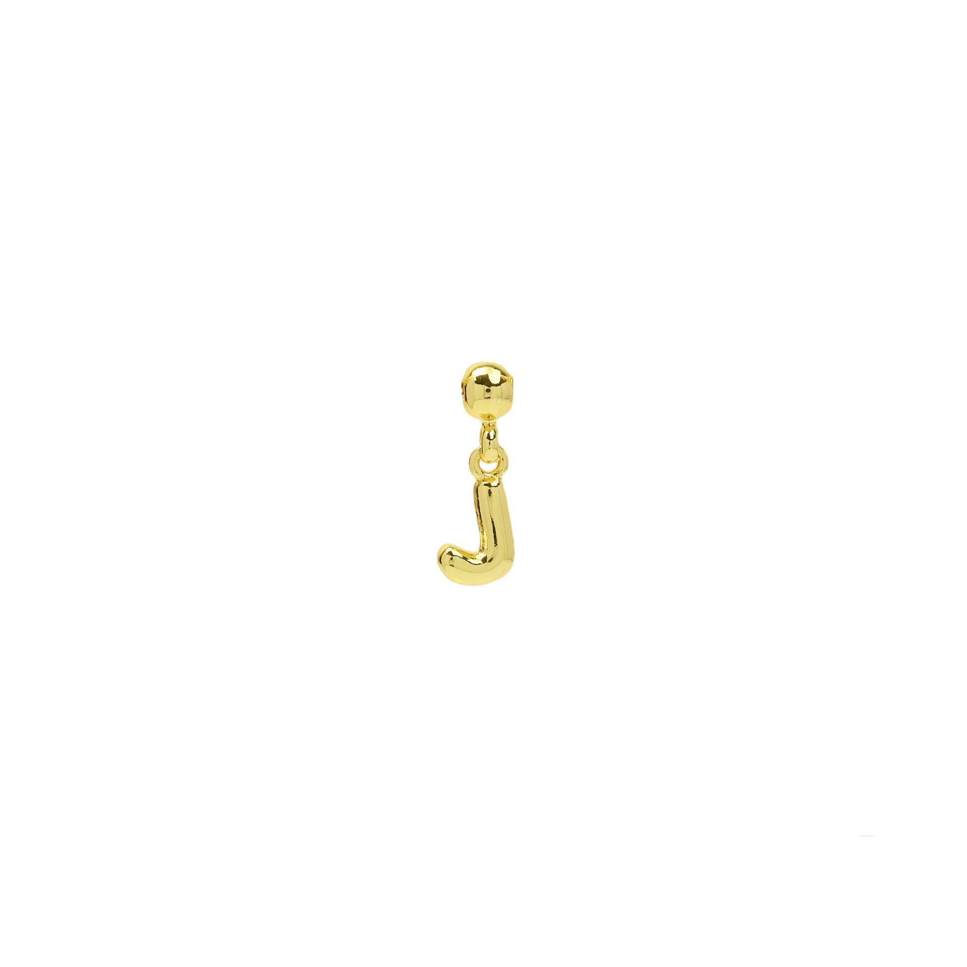 Yana Gold Bubble Initial Necklace - Gold Bubble Letter J Necklace [WAOLU3XK]