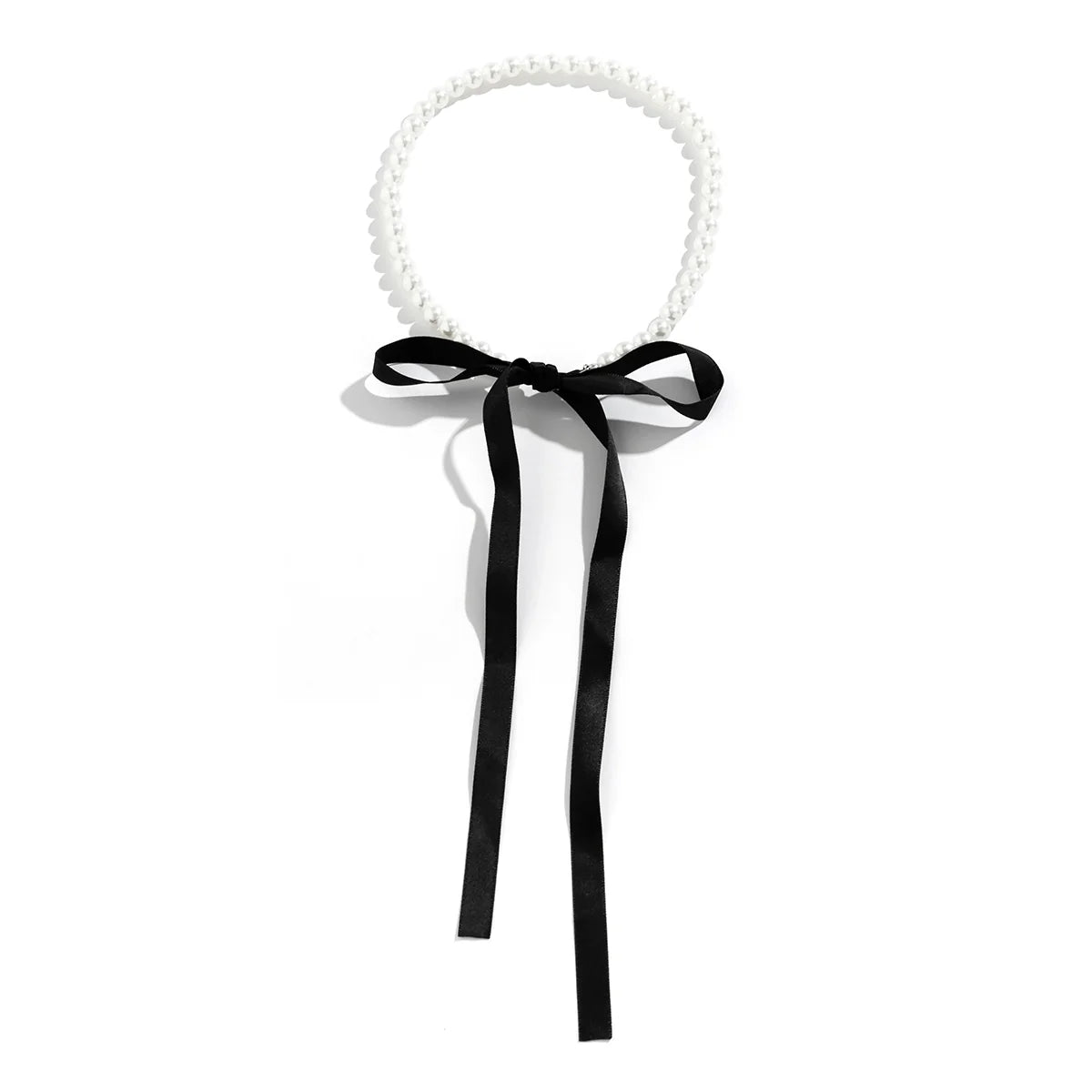 Krisha Pearl Ribbon Set - Necklace Black
