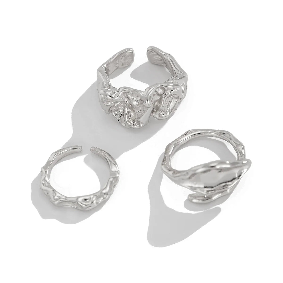 Rubie Stackable Open Ring Set - Silver