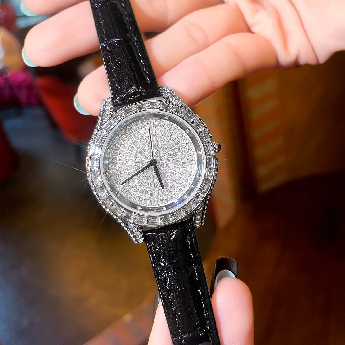 Cami Starlight Diamond Watch - Black Silver
