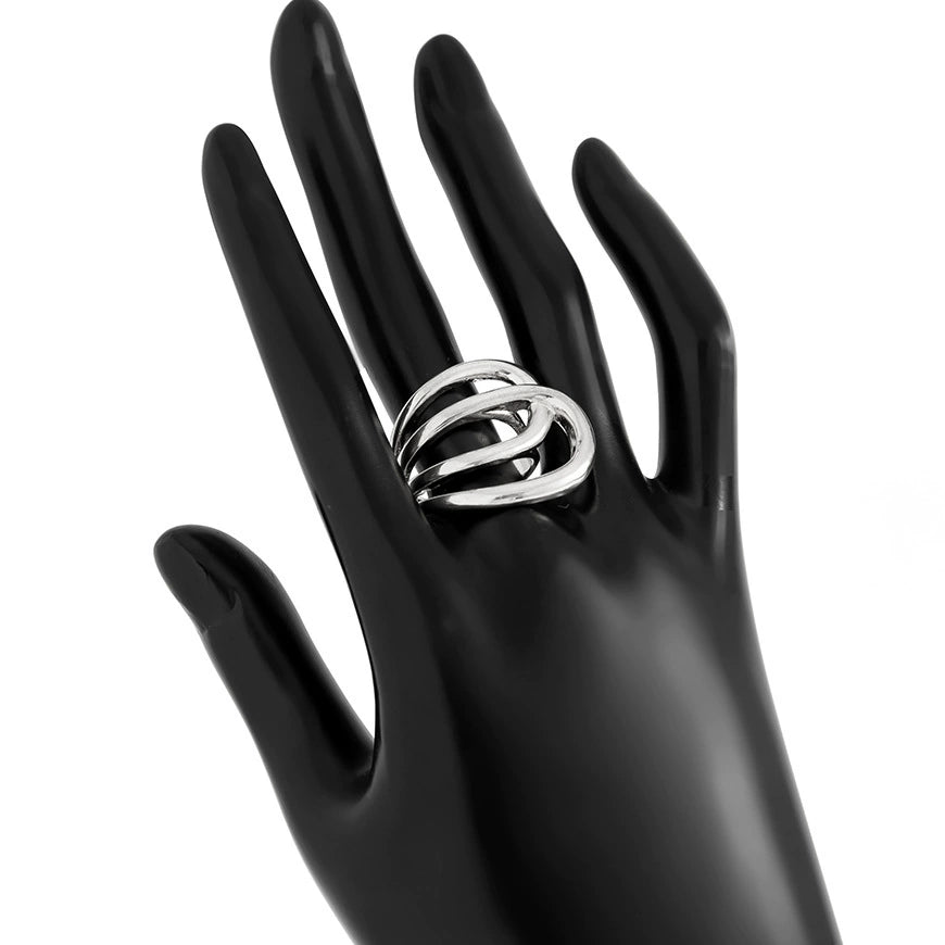 Violetta Sculpted Pearl Bracelet - Ring Design 4 Silver [CQE52YHF]