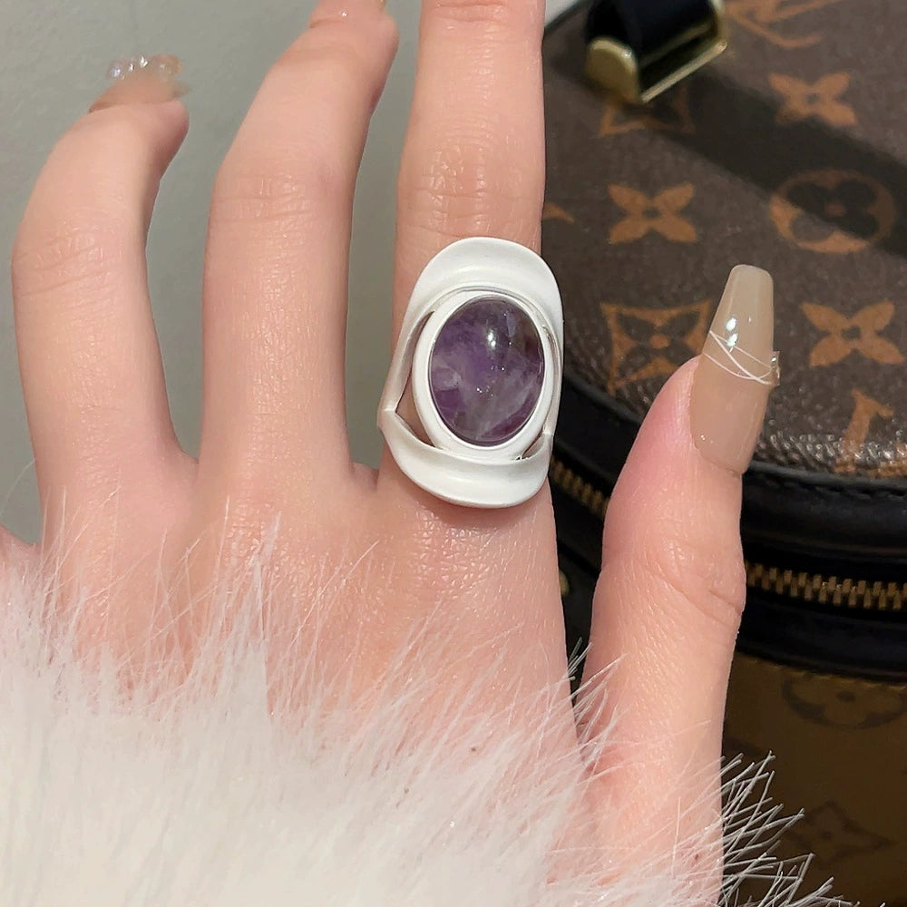 Jovi Frosted Cat's Eye Ring - Purple [9NMRX5AS]