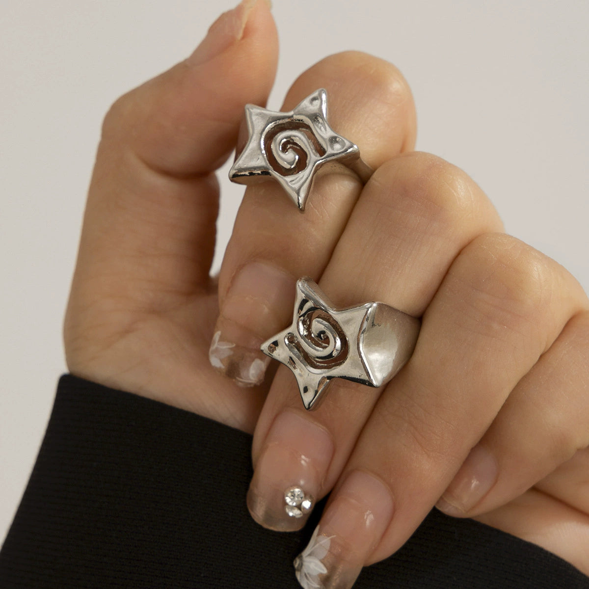 Raniyah Celestial Ring Set - Silver 2-Piece Set A [QD0264E0]