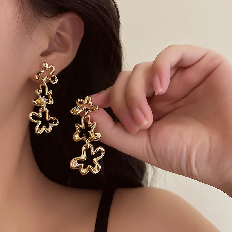 Juliet Statement Bloom Earrings - Gold [A6MQGTQU]