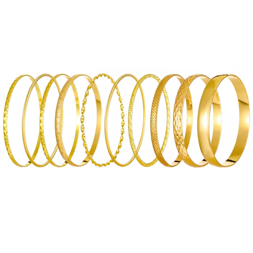 Tracey Vintage Alloy Bangle Set - KC Gold 1