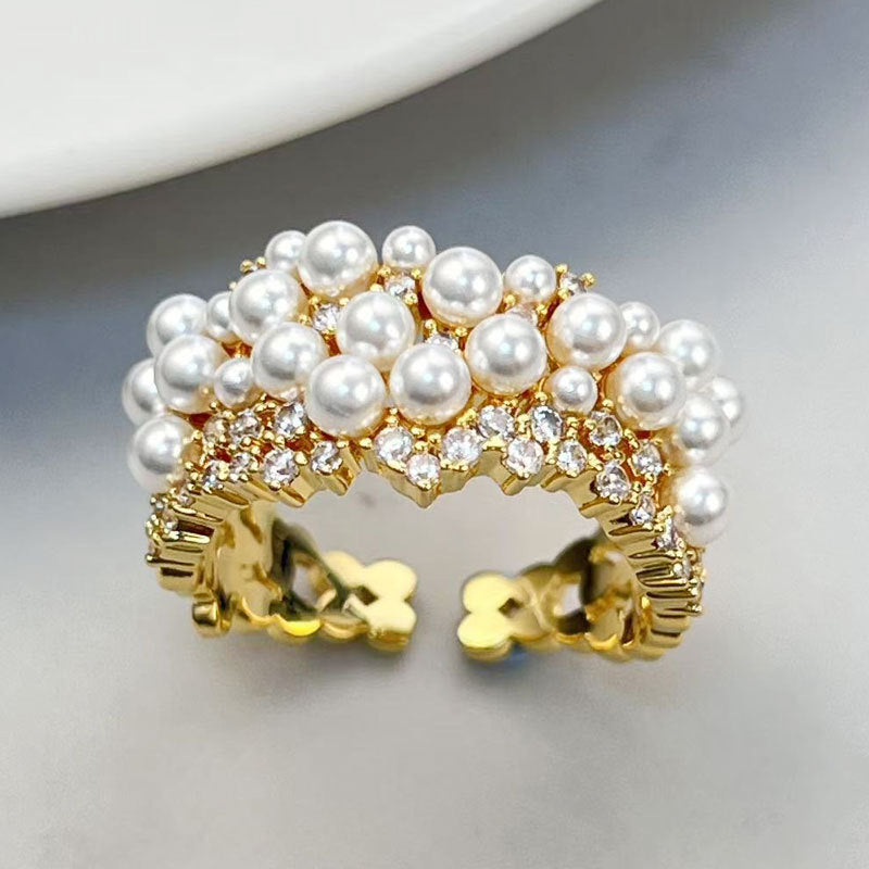 Wednesday Pearl Zircon Open Ring - R13408T007 [0O1YV0A0]