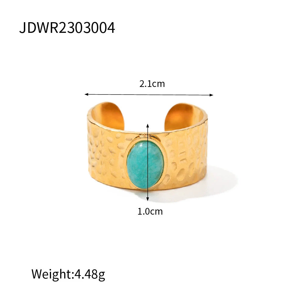 Sienna Malachite Gold Plated Ring - undefined