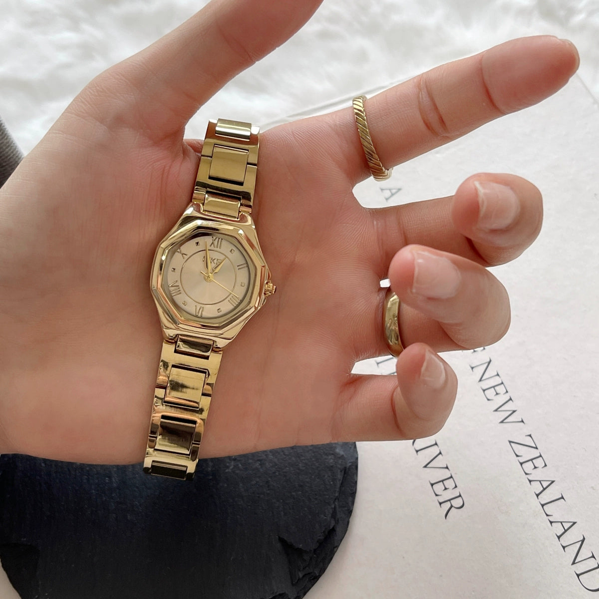 Aime Polished Steel Watch - Gold Gold [XYZW69TT]