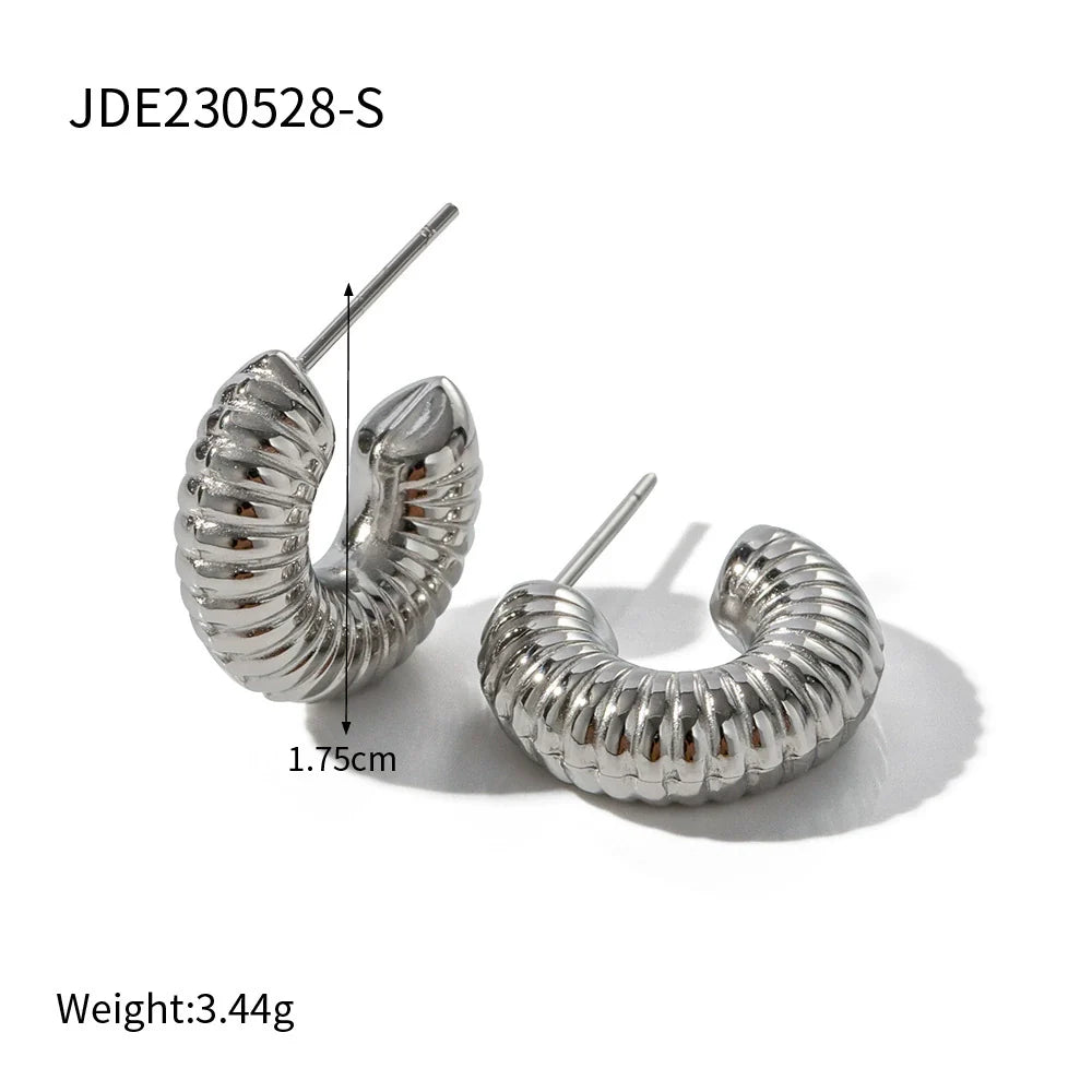 Kooper Polished Steel Hoop Earrings - undefined