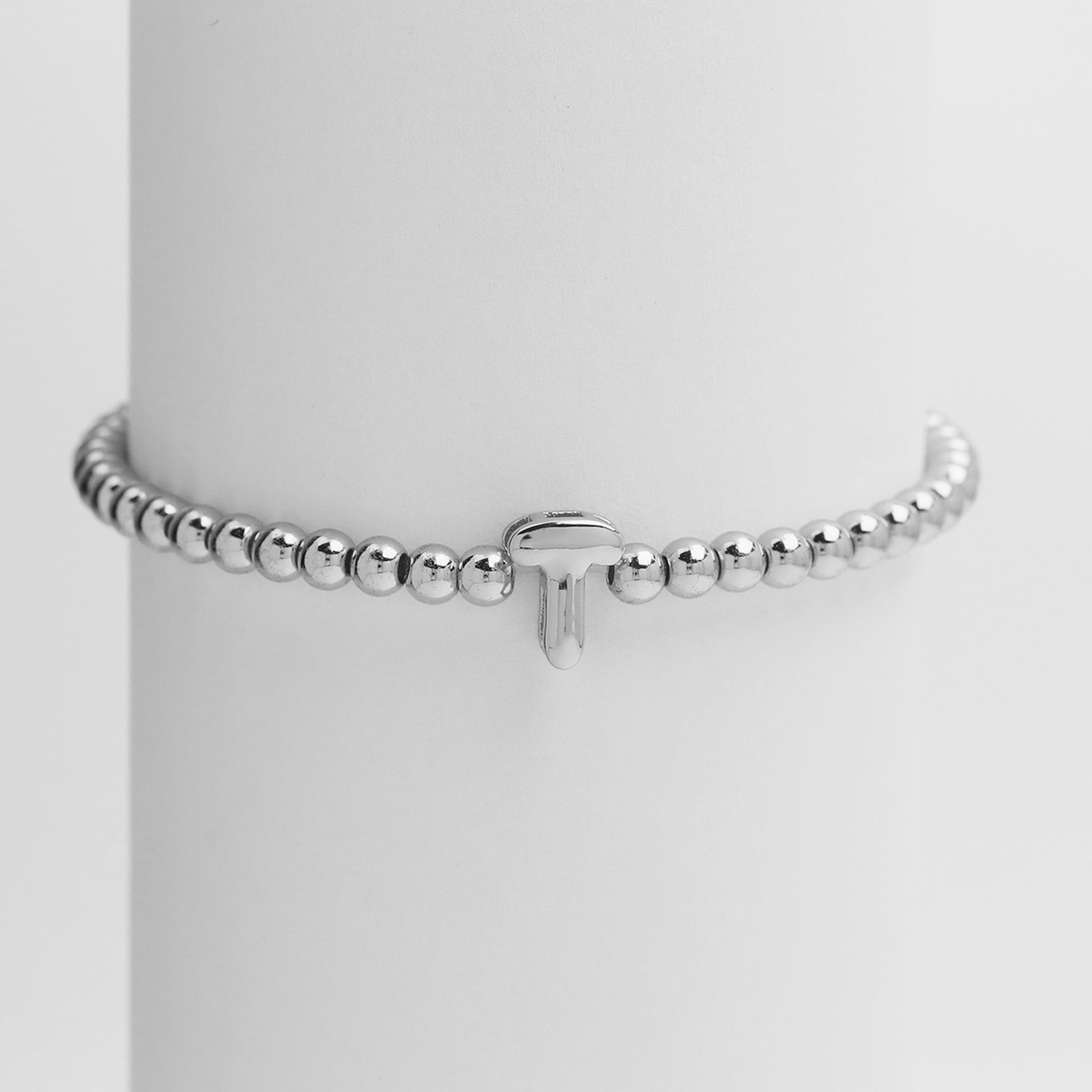 Jorie Polished Letter Bracelet - Silver T [CTGM9FNV]