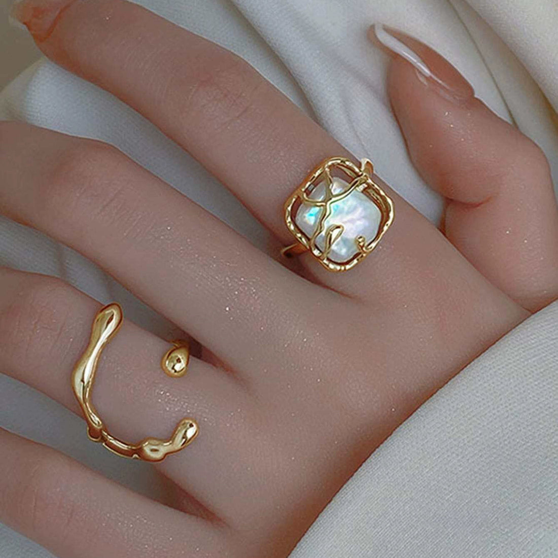 Georgina Pearl Ring Set [FNKS3IP0]