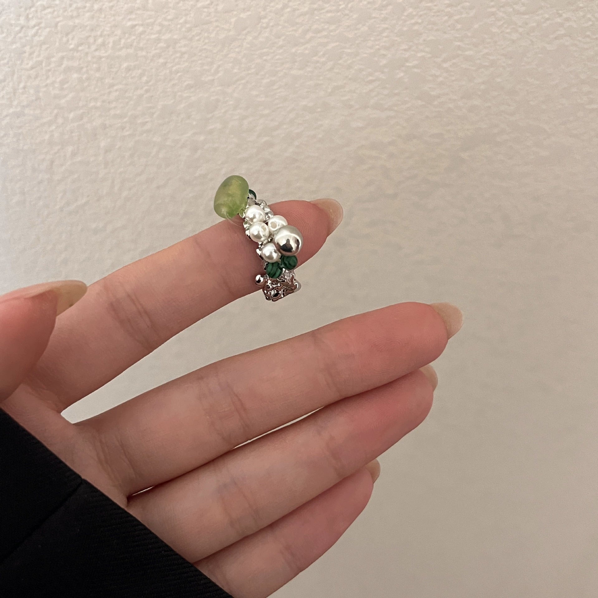 Myla Tourmaline Star Ring - Style D (Silver-toned, Multi-Color Tourmaline Beaded) [FM8R913P]