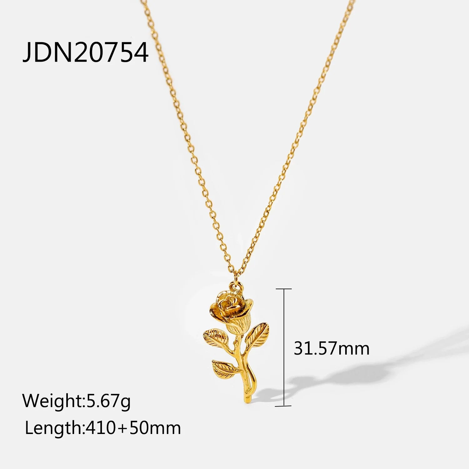 Alexis Gilded Rose Pendant Necklace - JDN20754