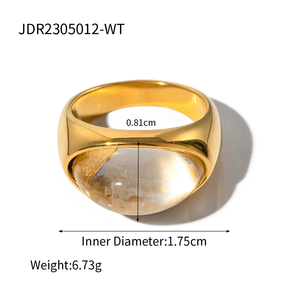 Alisa Resin Statement Ring - Translucent White