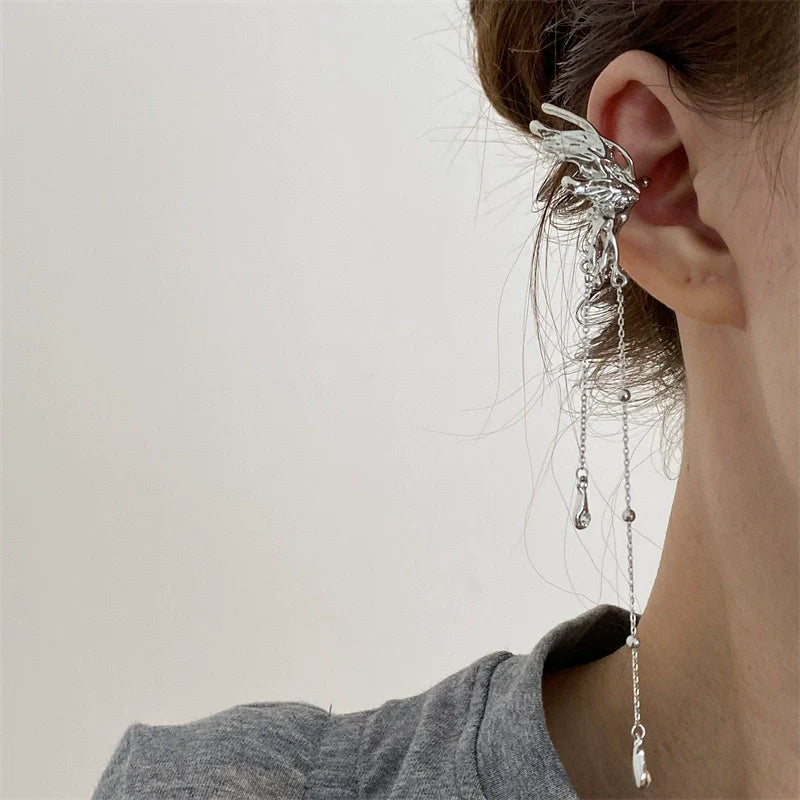 Haven Crystal Butterfly Ear Cuff - Butterfly Ear Cuff Left Ear