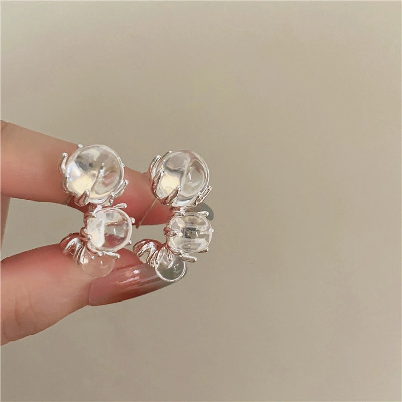 Talulah Gradient Glass Hoops - Silver Needle [C3NZZMCD]