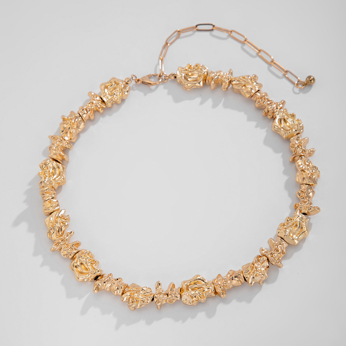 Meagan Molten Metal Jewelry Set - Necklace - Gold (Style 2) [NDO3NJ43]