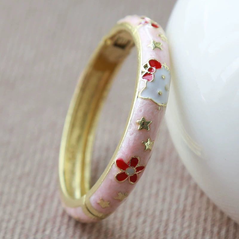 Camrynn Kitty Enamel Bracelet - Light Pink (4.7cm) [HU3BMVXK]