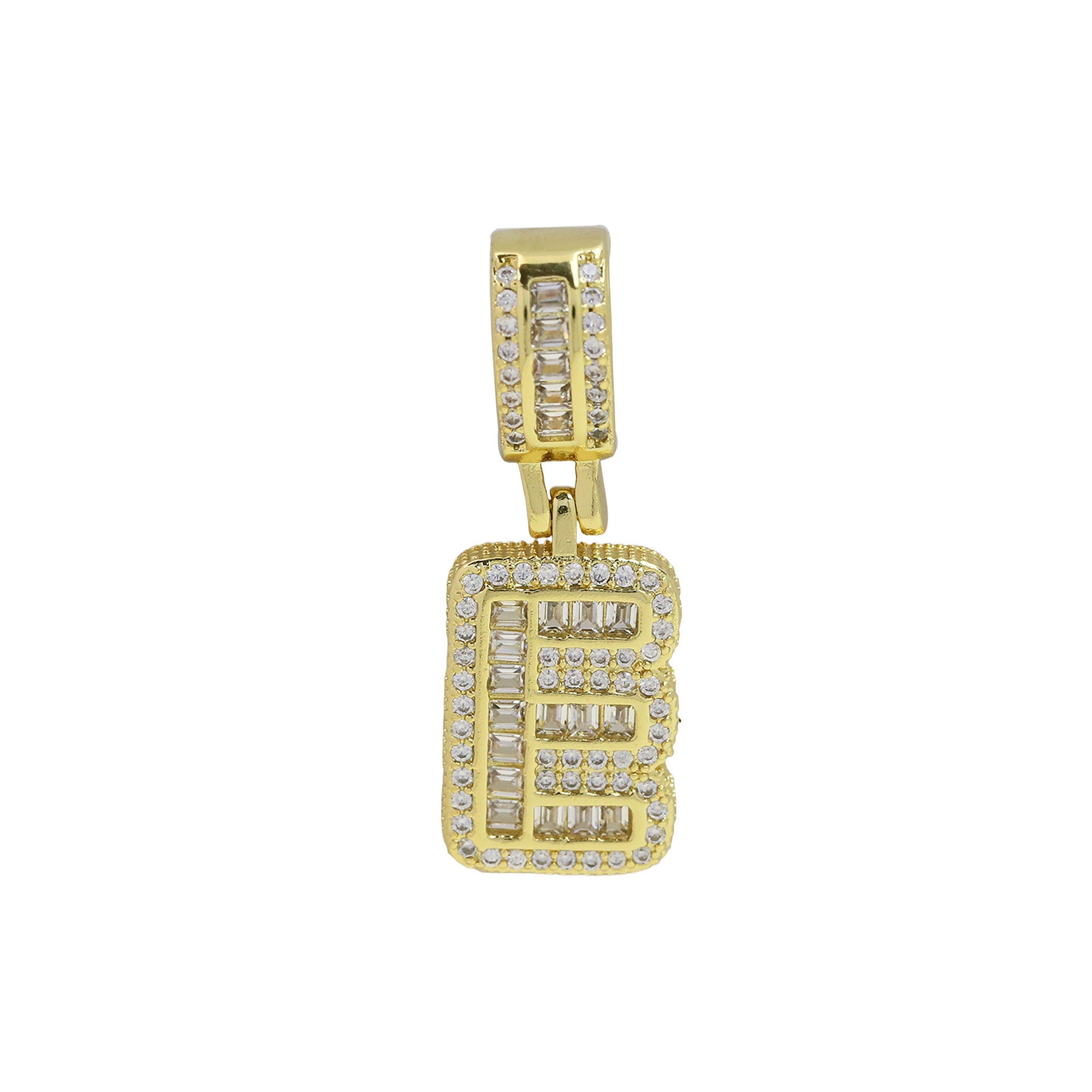 Maida Gold Letter Pendant Necklace - Gold Pendant E [QP5G1D0L]