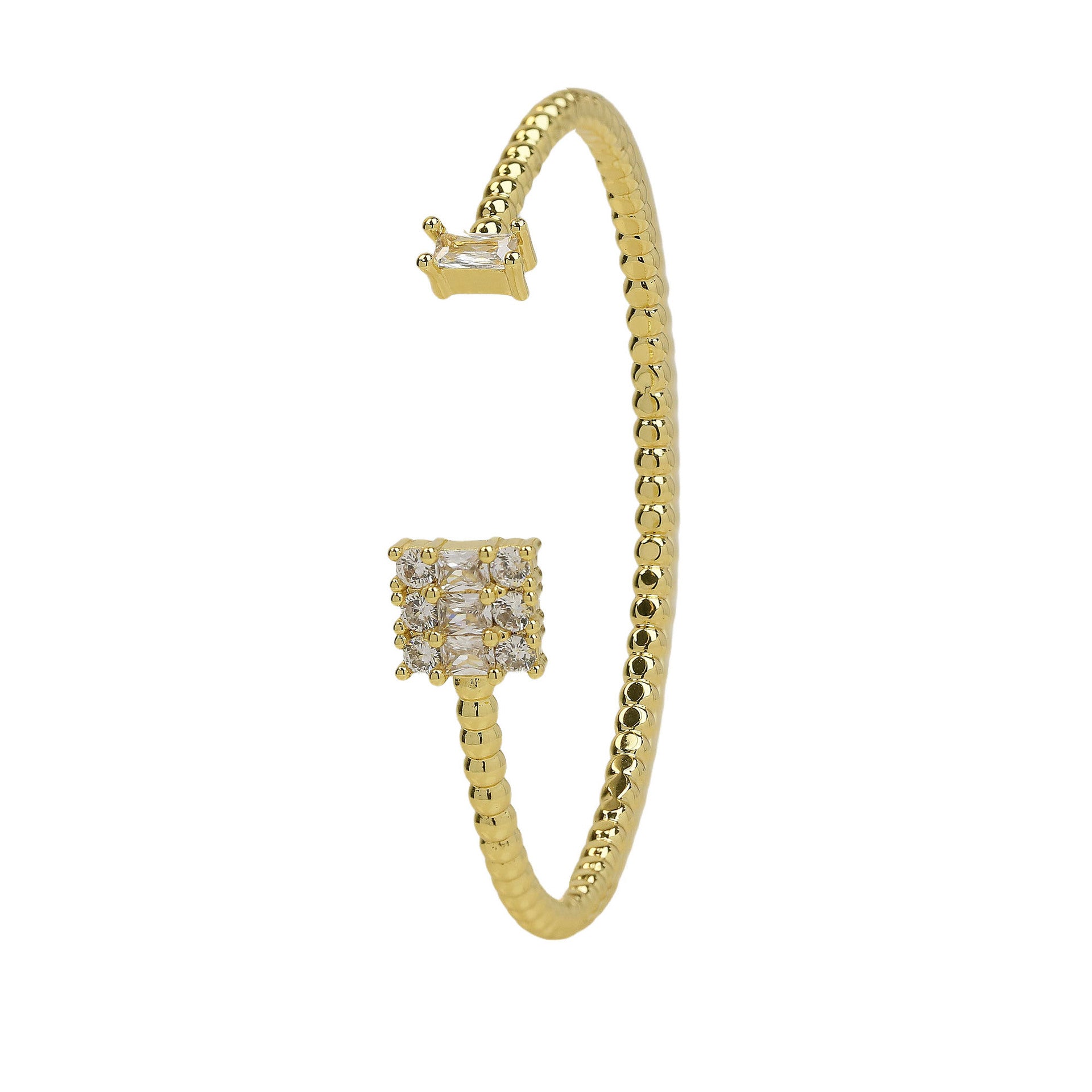 Alianny Zircon Stackable Open Bracelet - Rock Candy White Zircon [8CQLSQSG]