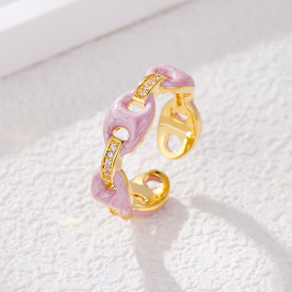 Emelie Enamel Pig Nose Ring - Style 2 [TT14PXP7]