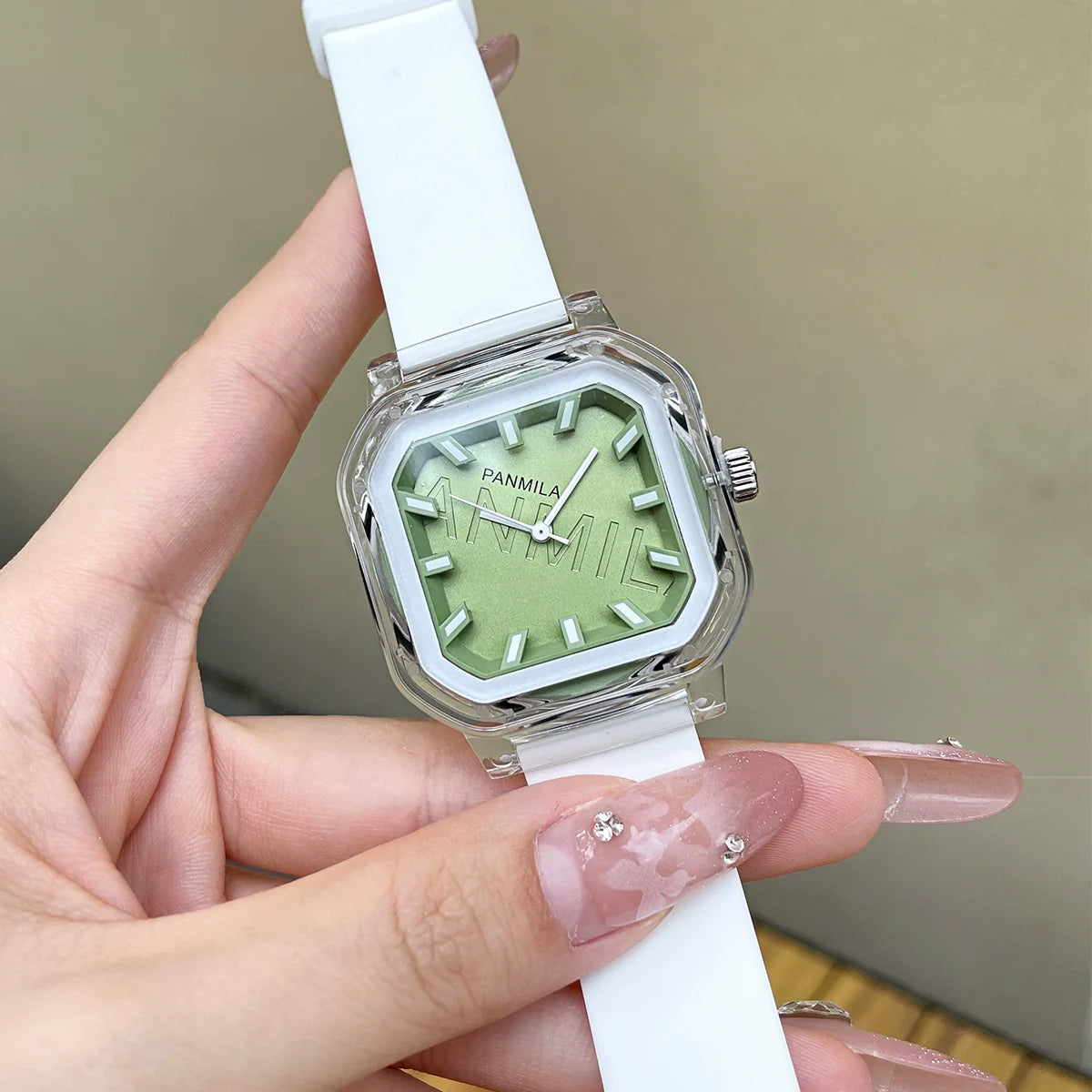Aitanna Sleek Square Watch - Green