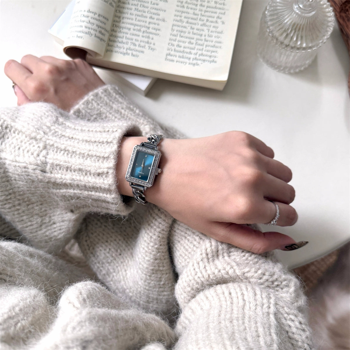 Nivea Cube Bracelet Watch - Silver Band Blue Face [IEAH610I]